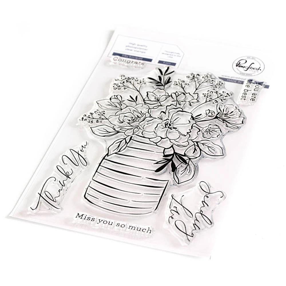 Pinkfresh Studio Clear Stamp Set 4"X6" - Inky Bouquet 1 Pinkfresh Studio Clear Stamp Set 4"X6" - Inky Bouquet