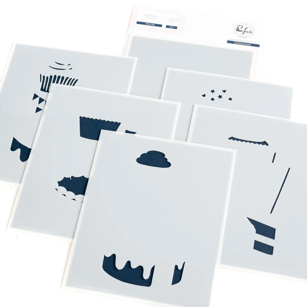 Pinkfresh Studio Stencils - Sweet Day Layering 1 Pinkfresh Studio Stencils - Sweet Day Layering