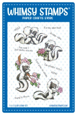 Whimsy Stamps - Odorable Skunks Clear Stamps