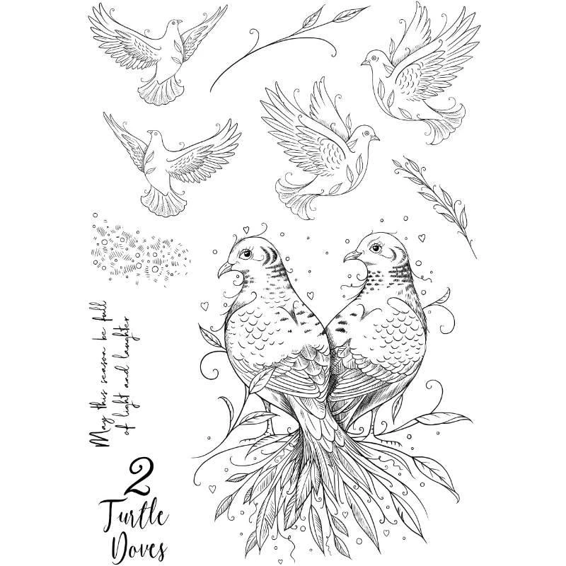 Pink Ink Designs Two Turtle Doves 6 In X 8 In Clear Stamp Set 2 Pink Ink Designs Two Turtle Doves 6 In X 8 In Clear Stamp Set – Bild 2