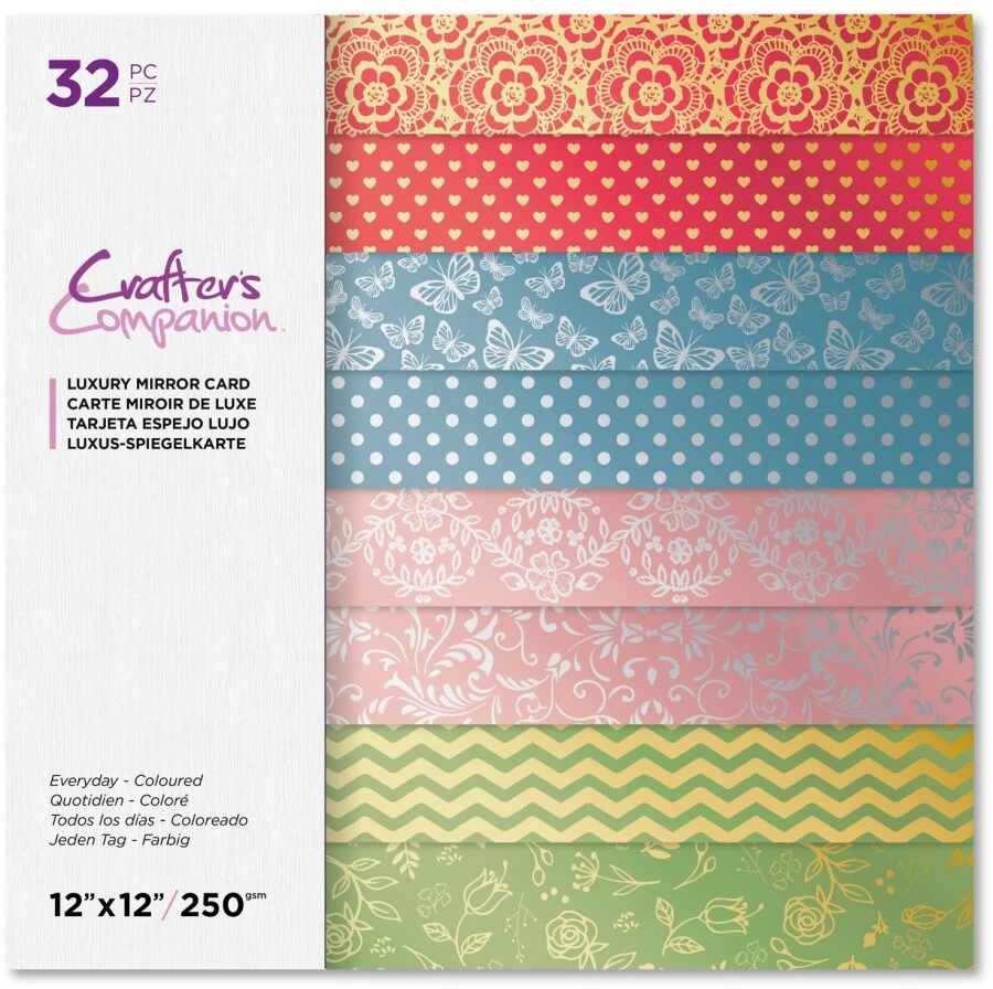 Crafter's Companion Luxury Mirror Paperpad 12x12 Everyday Coloured 1 Crafter's Companion Luxury Mirror Paperpad 12x12 Everyday Coloured