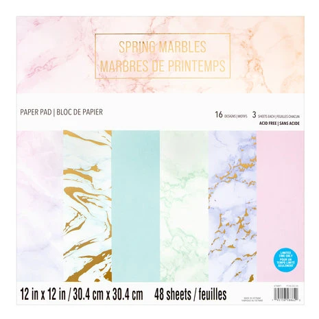 Spring Marbles 12x12 Inch Paper Pad 1 Spring Marbles 12x12 Inch Paper Pad