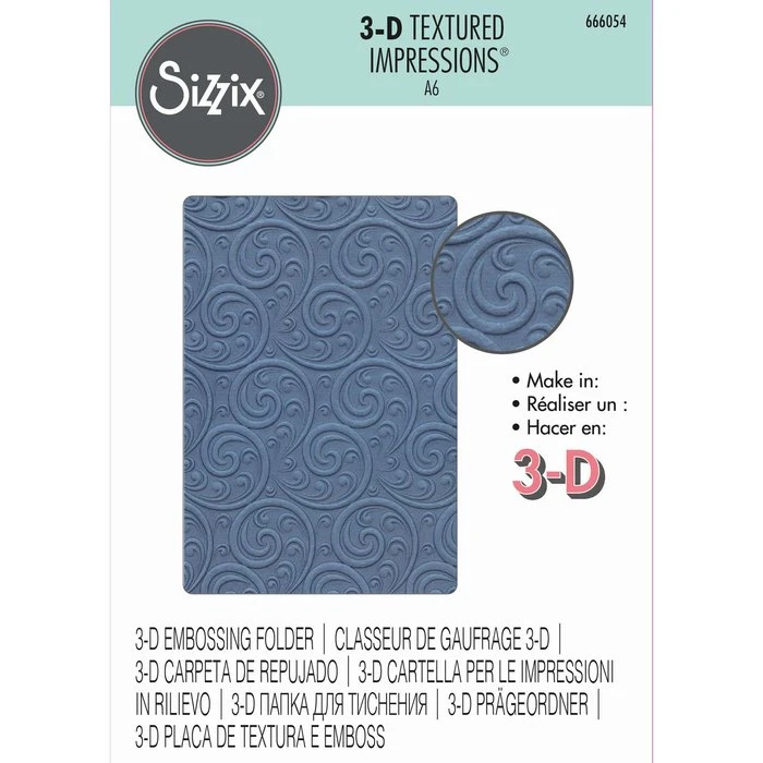 Sizzix • 3-D Textured Impressions Embossing Folder Ornamental Spiral 1 Sizzix • 3-D Textured Impressions Embossing Folder Ornamental Spiral