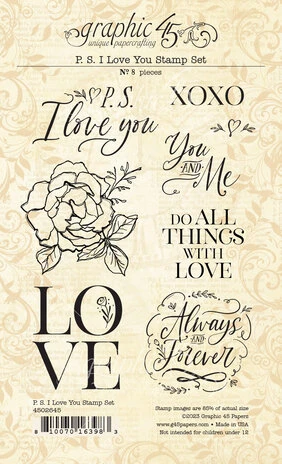 Graphic 45 - P.S. I Love You Clear Stamps 1 Graphic 45 - P.S. I Love You Clear Stamps