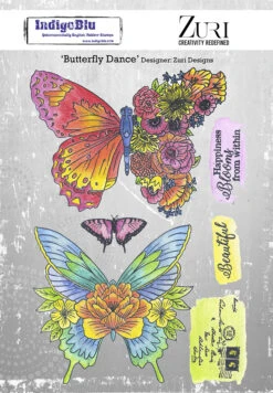 IndigoBlu Butterfly Dance A5 Rubber Stamps
