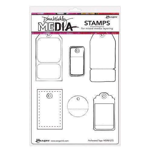 Ranger Dina Wakley MEdia Stamps Perforated Tags 1 Ranger Dina Wakley MEdia Stamps Perforated Tags