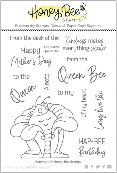 Honey Bee - Queen Bee - 4x5 Stamp Set 1 Honey Bee - Queen Bee - 4x5 Stamp Set