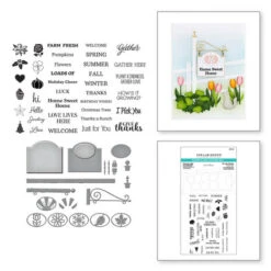 Spellbinders - Welcome Sign & Sentiments Clear Stamp & Die Set